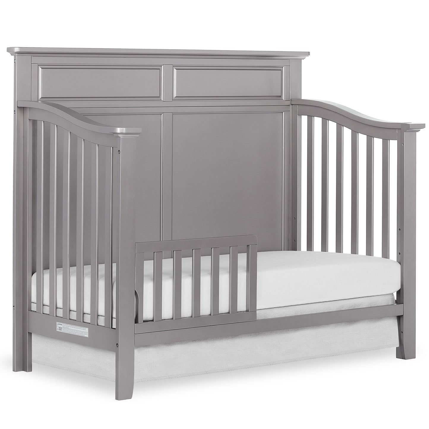 Harper 4-In-1 Convertible Crib, JPMA Certified, 3 Mattress Height Setting, Metallic Grey