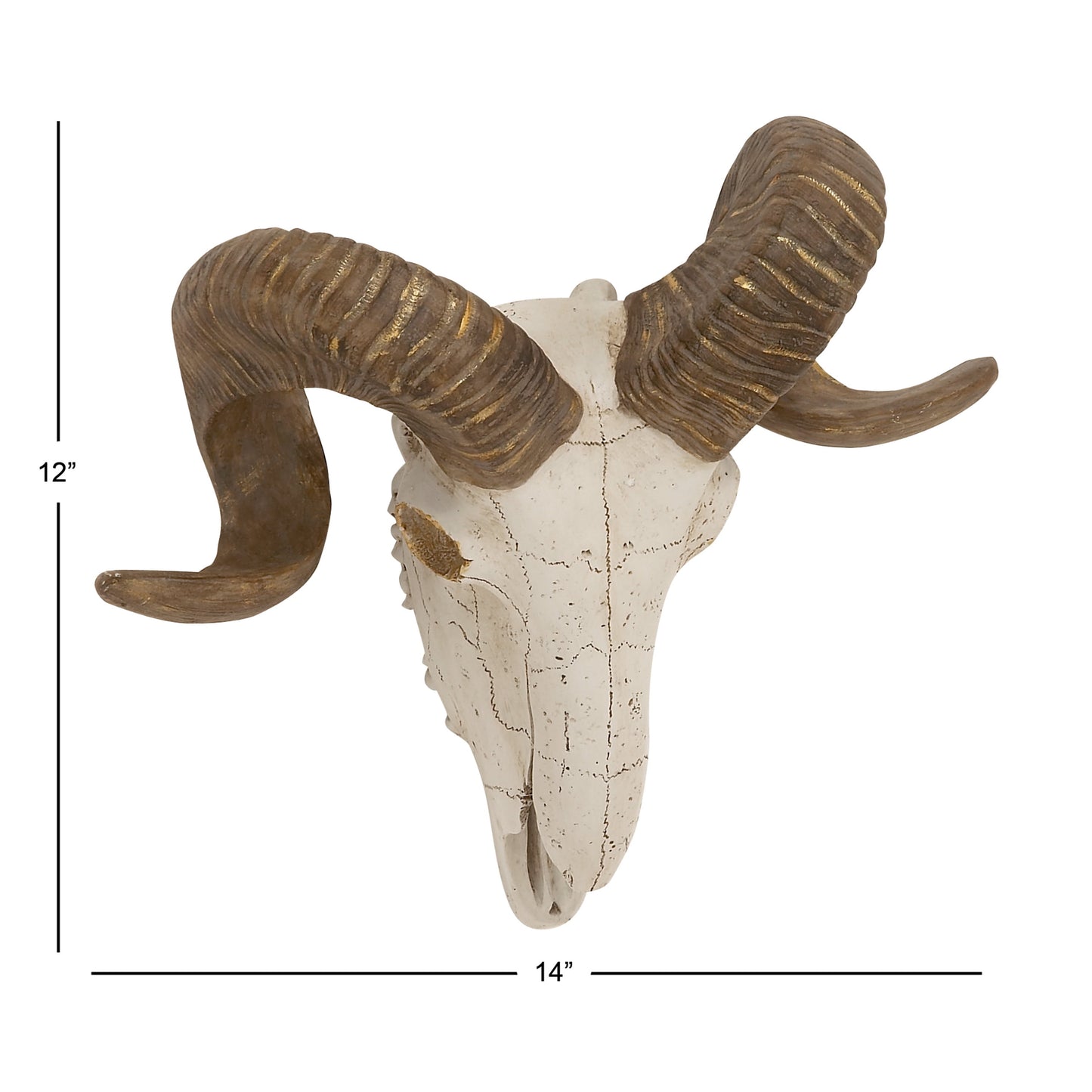White Polystone Skull Sheep Wall Decor