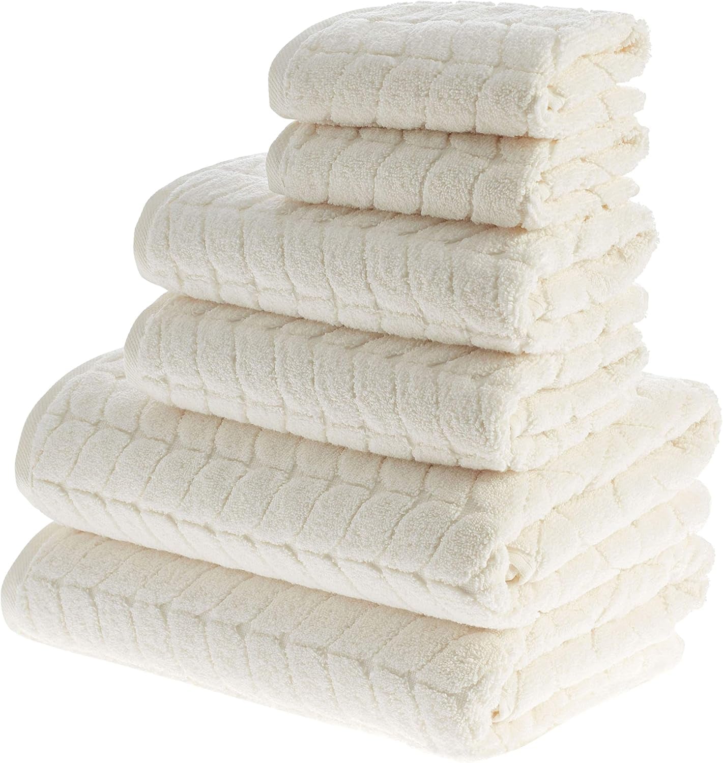 100% Turkish Cotton Jacquard Luxury Towel Set – Quick Dry Non-Gmo Ultra-Soft, Plush and Absorbent Luxury Durable Turkish Towels Set (Cream, 4 Pcs Hand Towel Set)