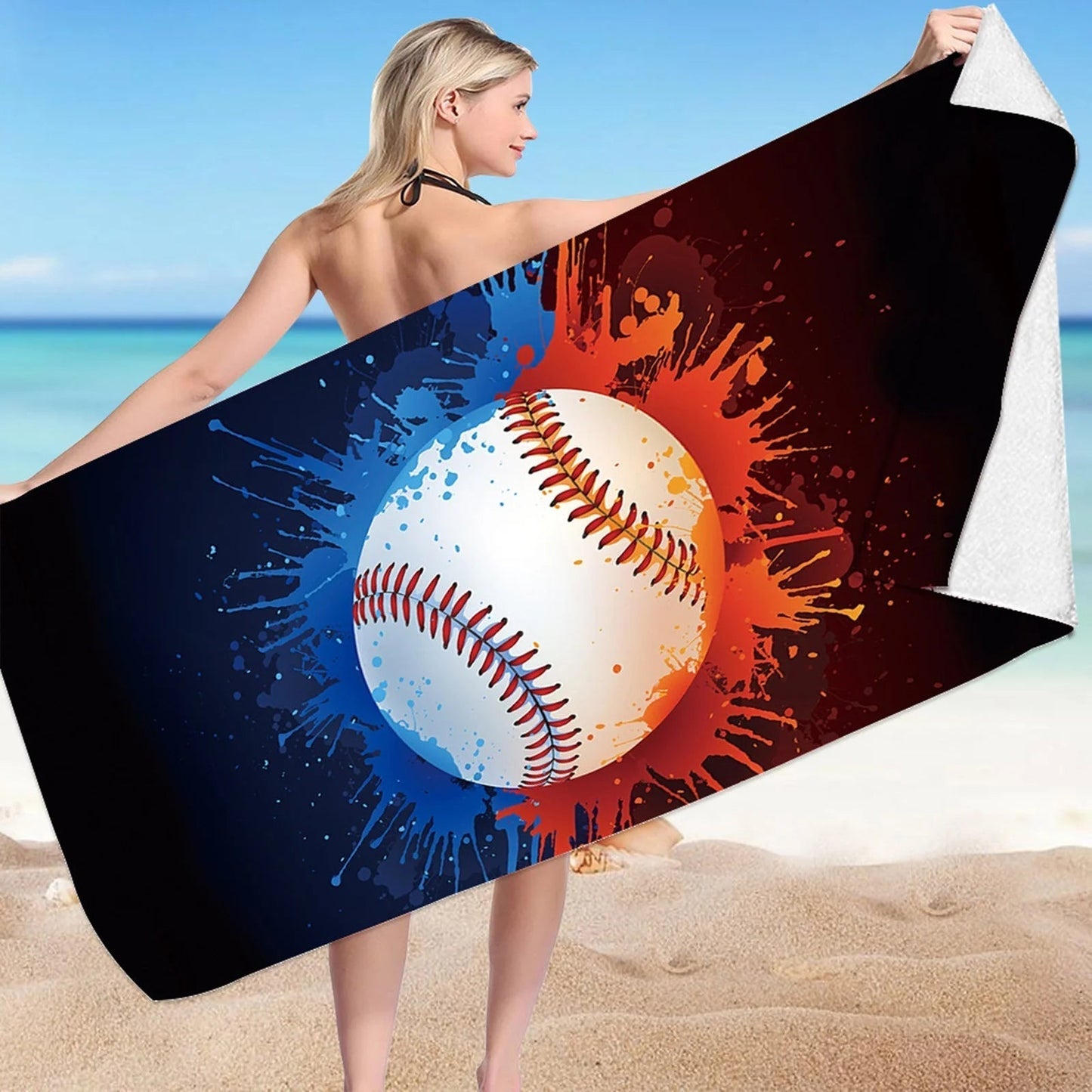 Beach Towels for Women Kids Girls Boys Adults Men. Sport Balls Beach Towel Basketball Baseball Summer Gifts