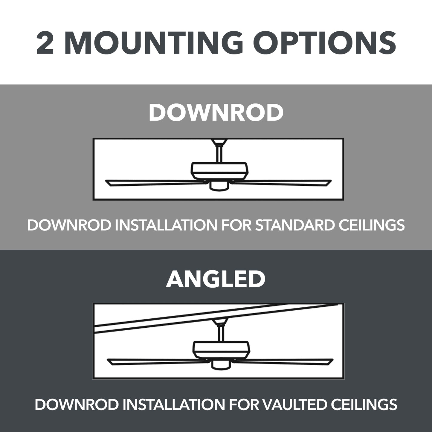 62" White Large Room Indoor Ceiling Fan with Light, 8 Blades, Remote & Reverse Airflow