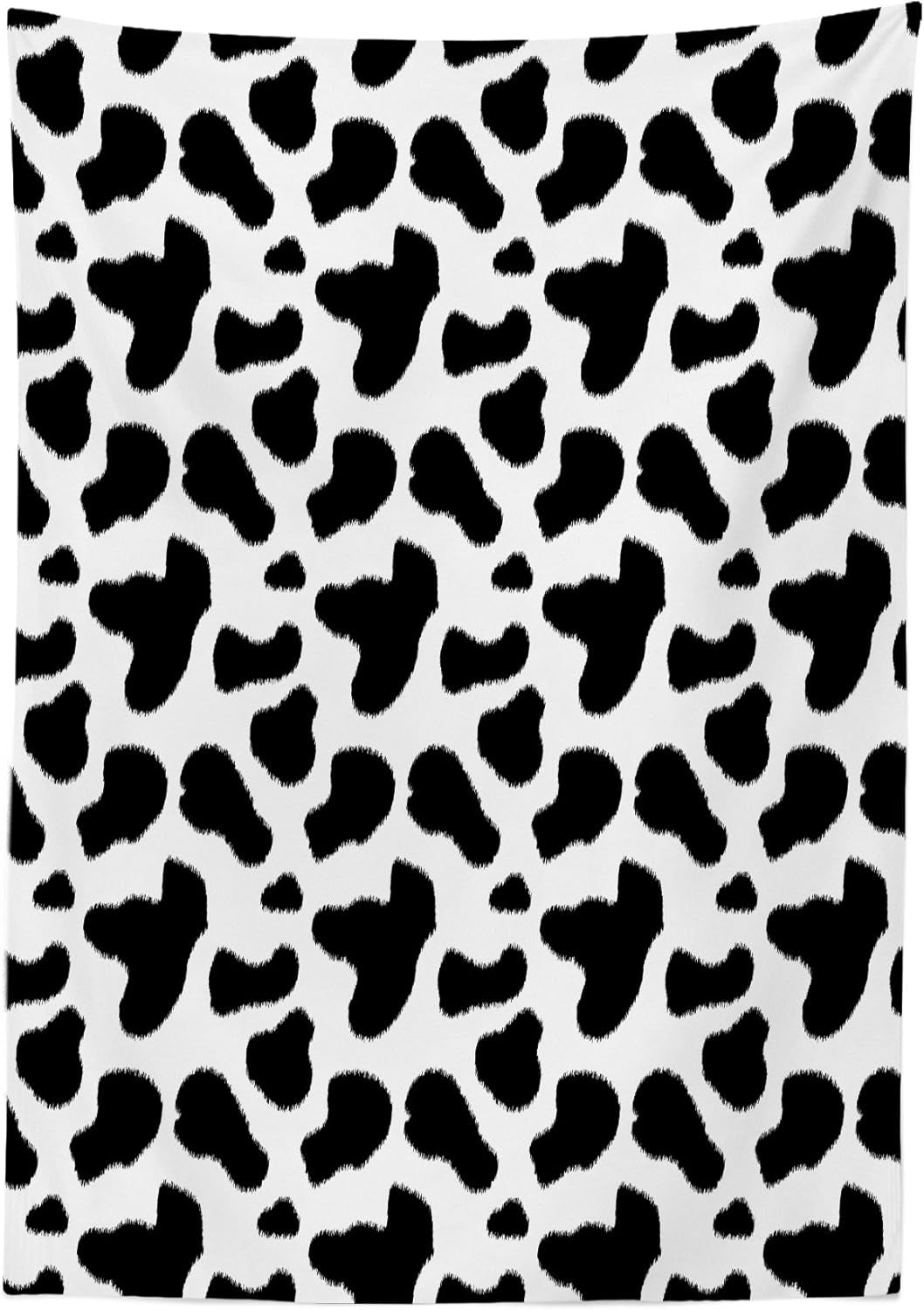 Cow Print Outdoor Tablecloth, Cow Hide Pattern with Spots Farm Life with Cattle Camouflage Animal Skin, Decorative Washable Picnic Table Cloth, 58" X 84", Charcoal Grey