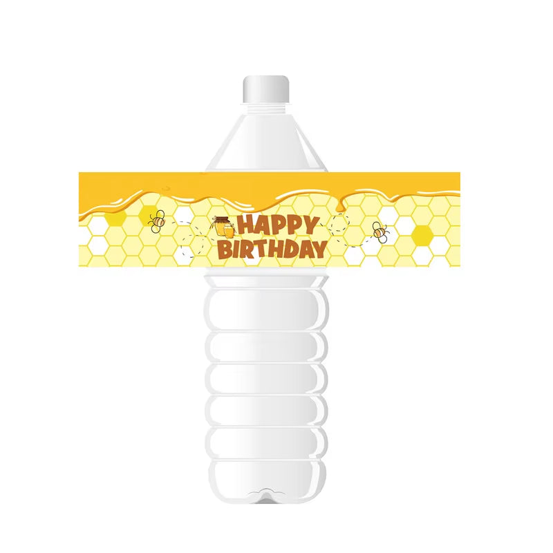 24Pcs/Lot Butterfly Bee Theme Water Bottle Labels Butterfly Bee Bottle Stickers Butterfly Bee Birthday Party Decorations