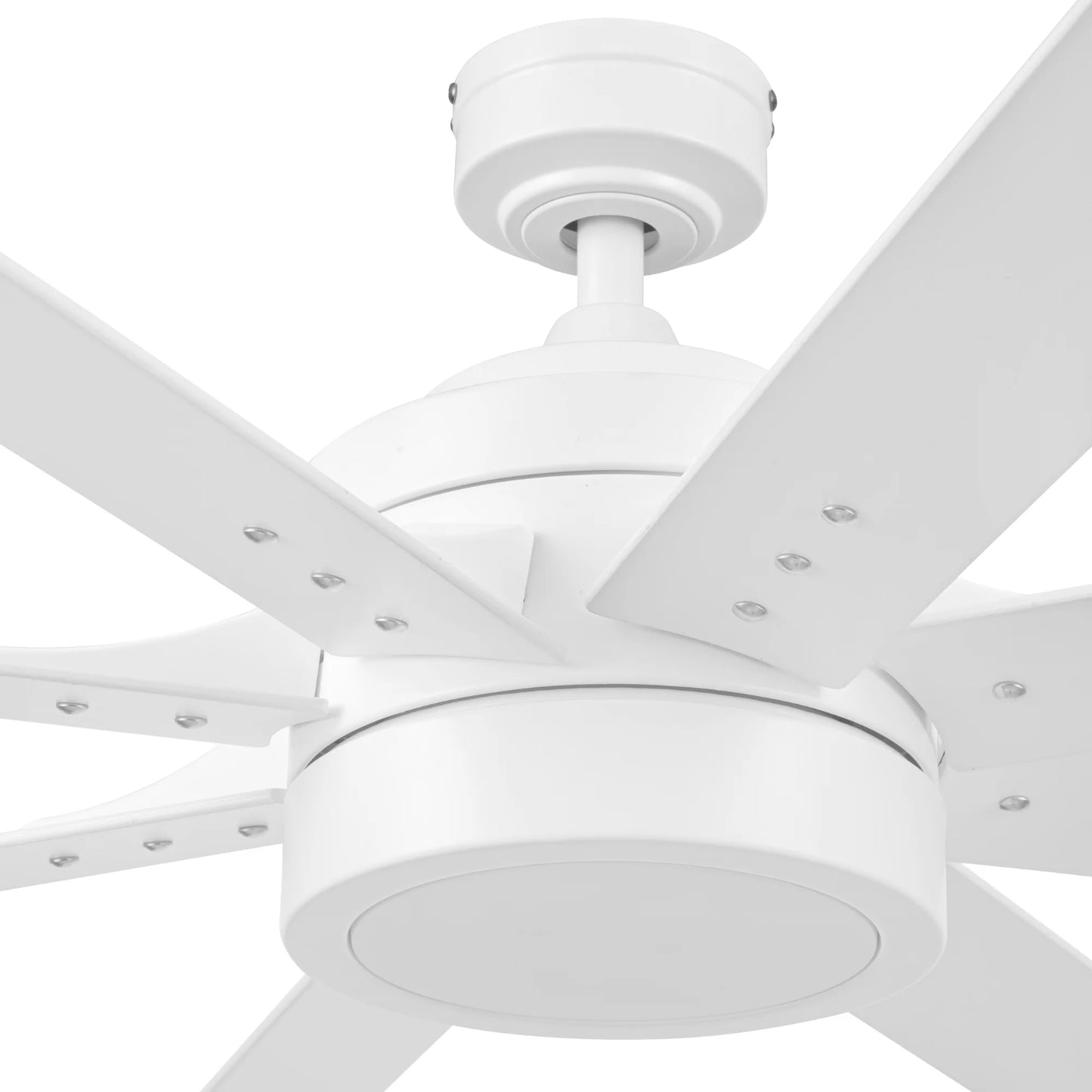 62" White Large Room Indoor Ceiling Fan with Light, 8 Blades, Remote & Reverse Airflow