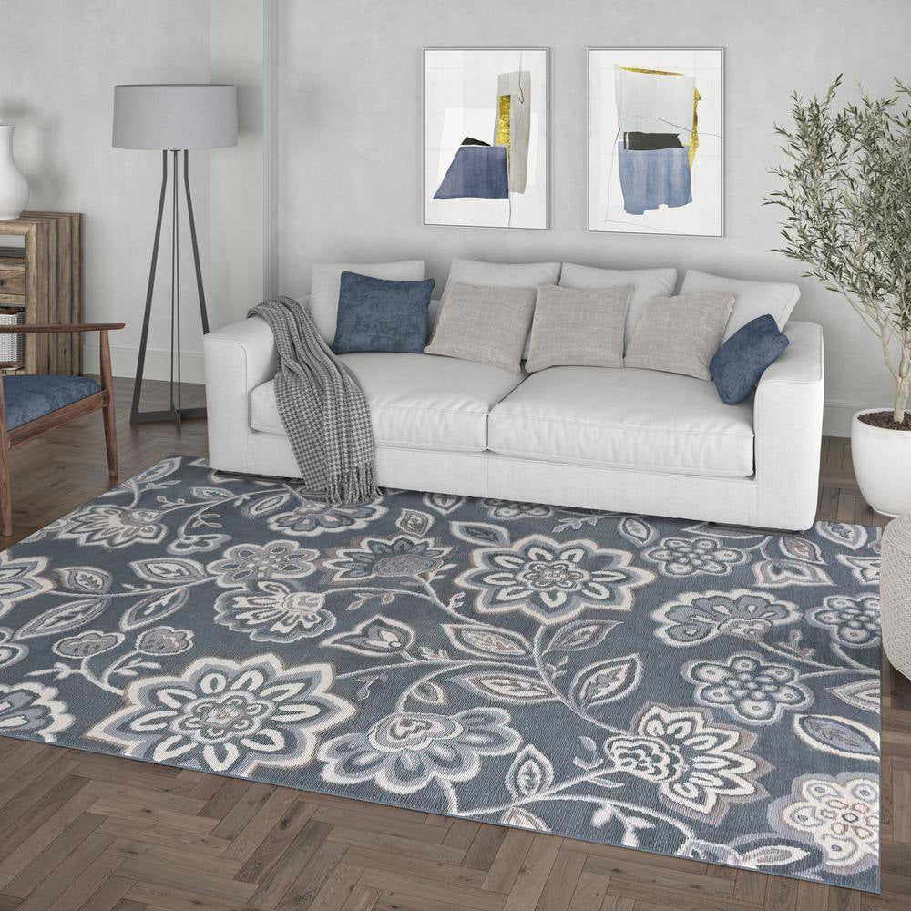 Madison Floral Gray 2 Ft. X 10 Ft. Indoor Runner Rug