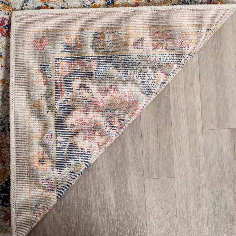Madison Cream/Navy 2 Ft. X 6 Ft. Border Runner Rug
