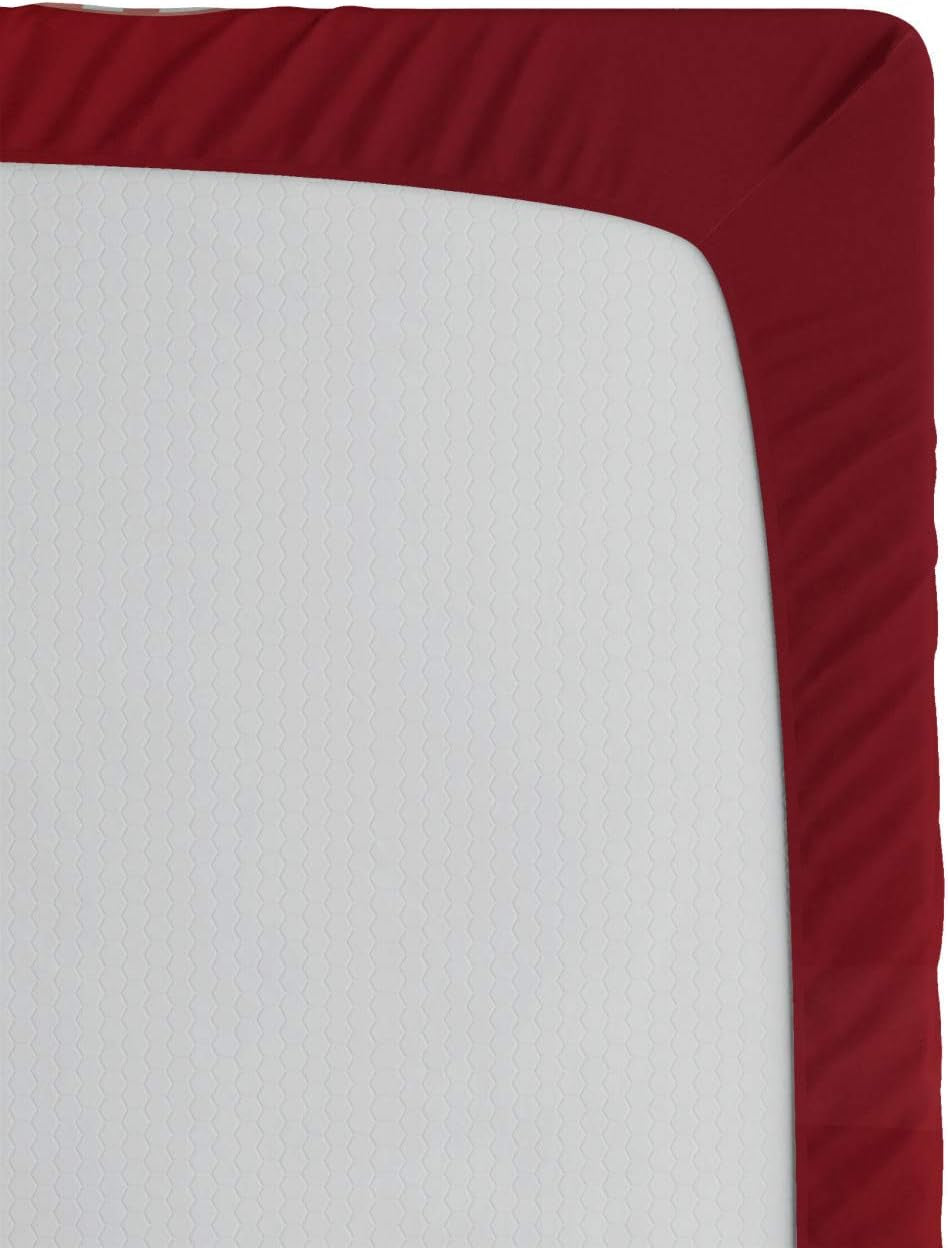 Sports Fitted Sheet, Love for Baseball Theme Heart Shaped Exercise National Sport Athletic Leisure Joy, Bed Cover with All-Round Elastic Deep Pocket for Comfort, Full Size, Red White