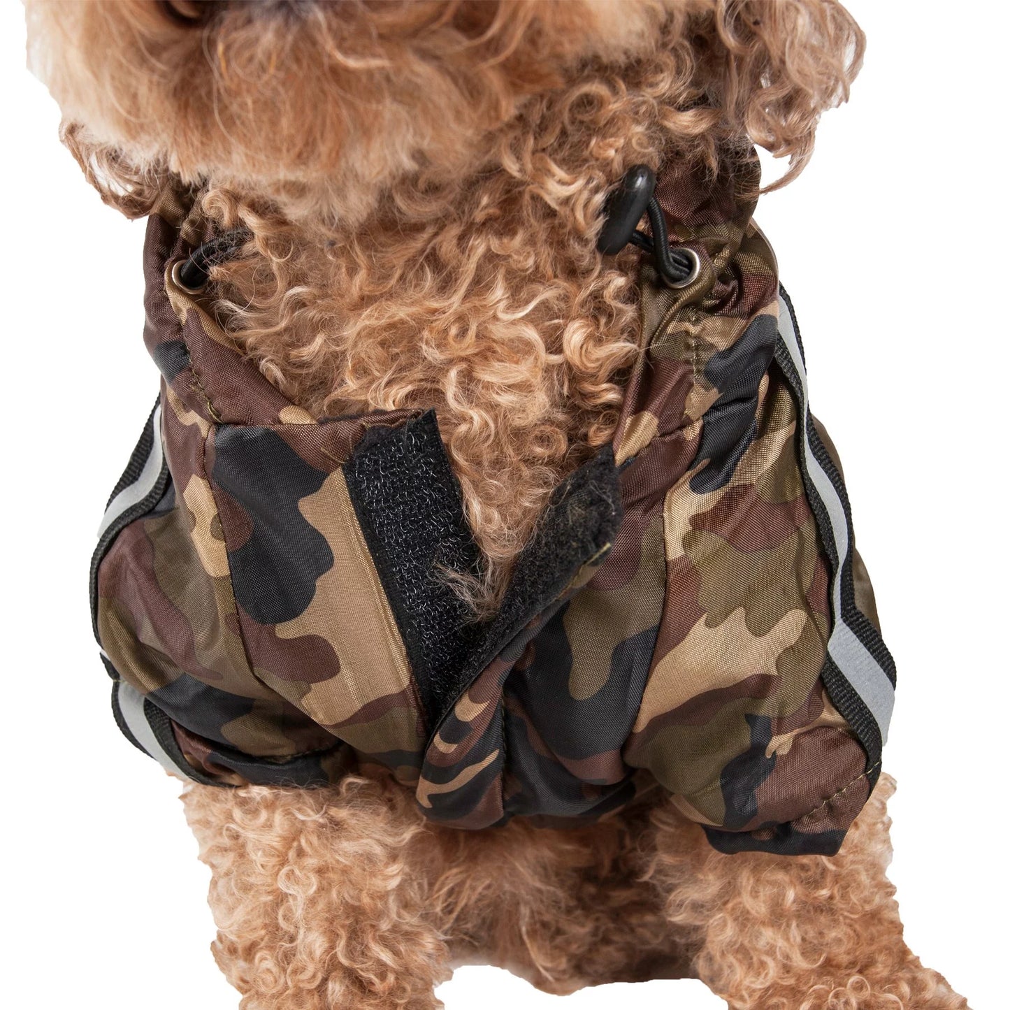 ® 'Reflecta-Sport' Multi-Adjustable Reflective Weather-Proof Dog Raincoat W/ Removable Hood