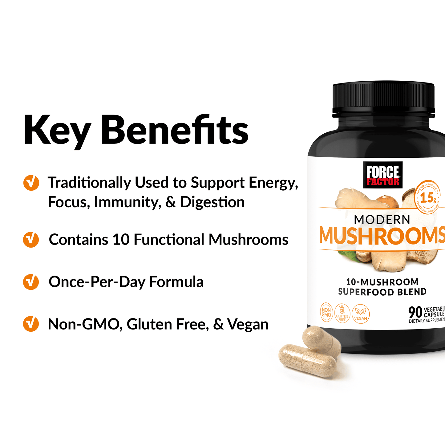 Modern Mushrooms Capsules, Mushroom Complex with Lion'S Mane Supplement, 90 Capsules by