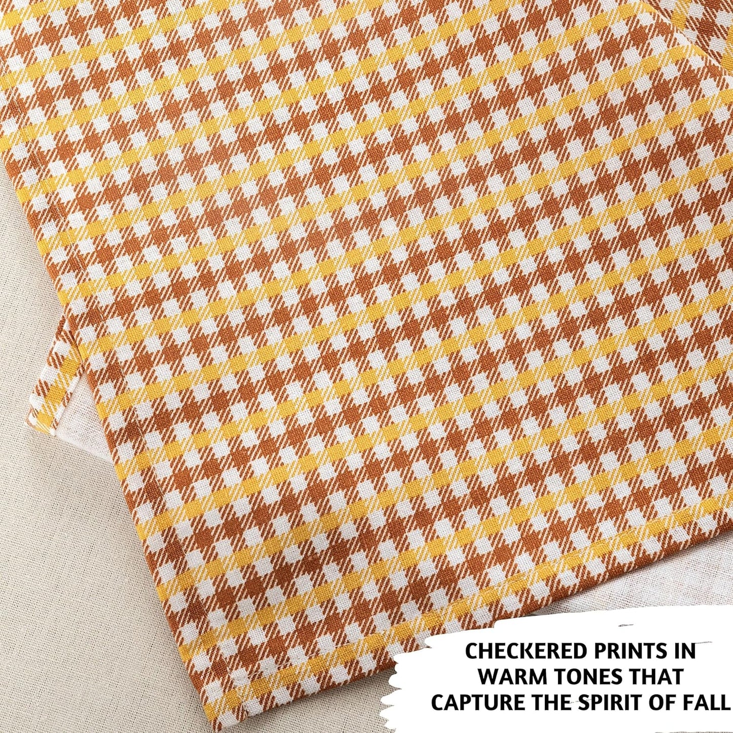 Table Runner 90 Inches Long for Table Decorations, 100% Cotton Farmhouse Table Runner or Rustic Table Runner for Boho Table Decor, Coffee Table Runner - (Ginger Spice)