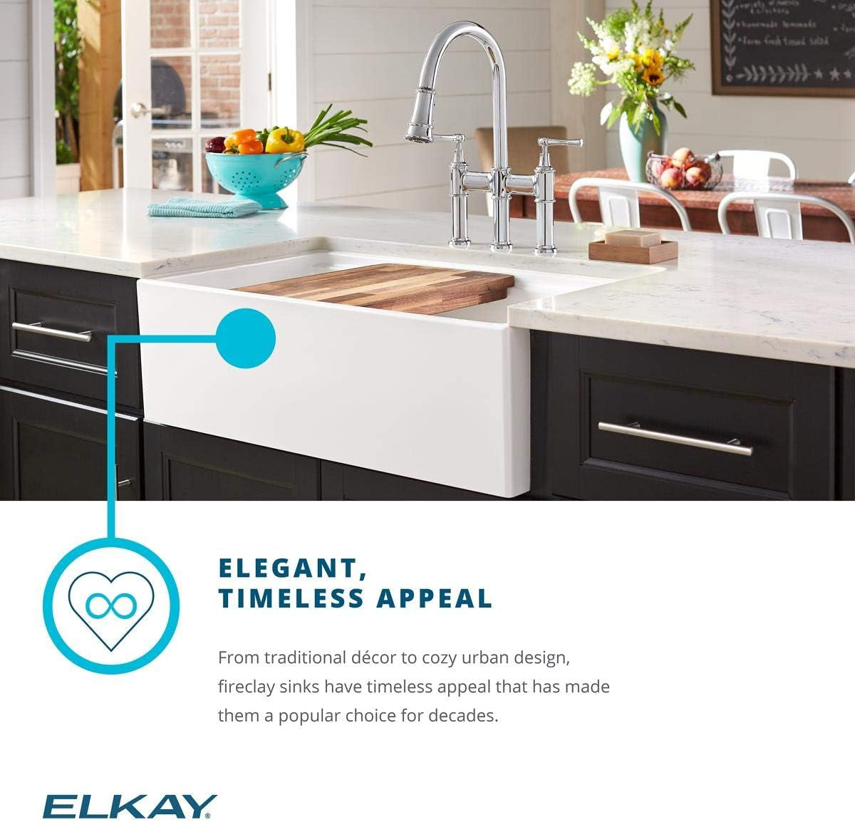 SWUF3320WH Fireclay 60/40 Double Bowl Farmhouse Sink with Aqua Divide, White