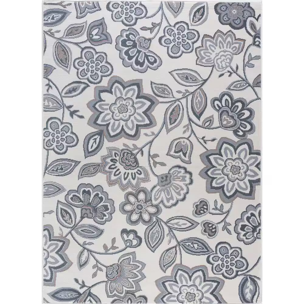 Madison Floral Cream 5 Ft. X 7 Ft. Indoor Area Rug
