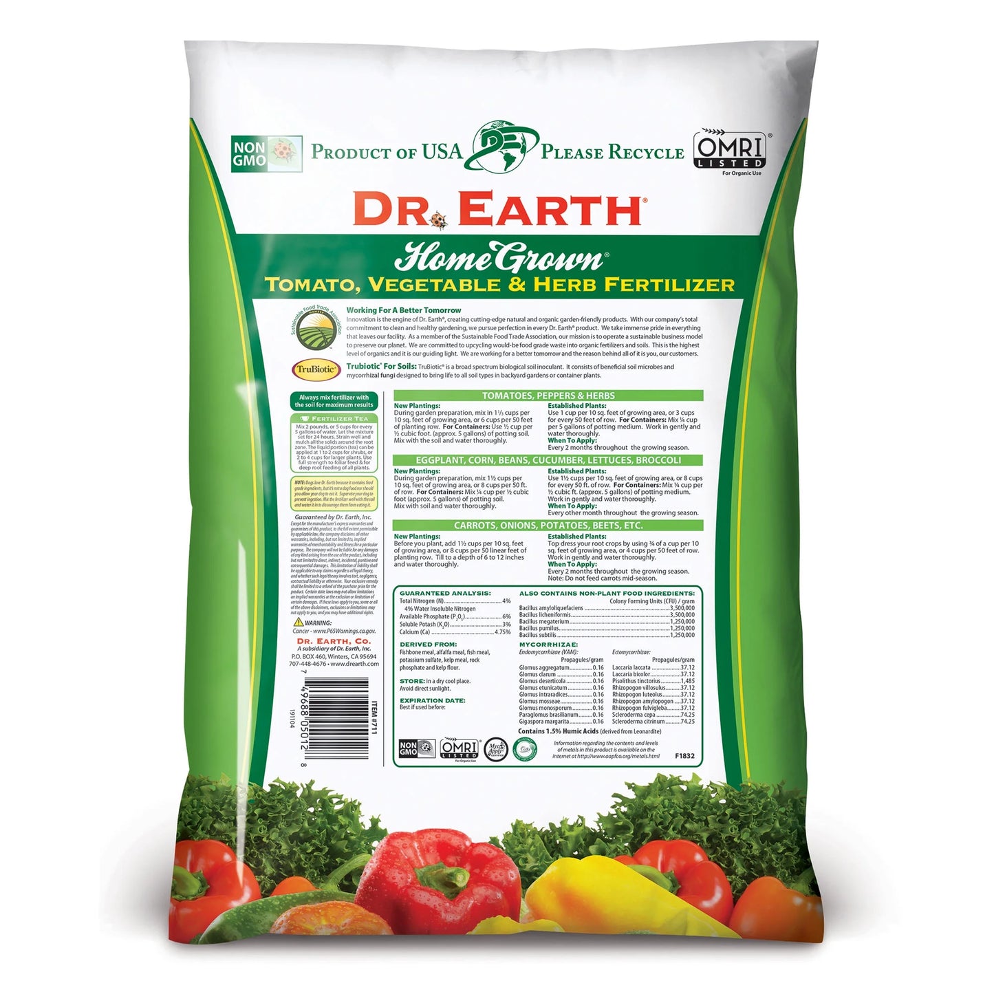 Organic & Natural Home Grown Tomato and Vegetable Food, 4-6-3 Fertilizer, 12 Lb.
