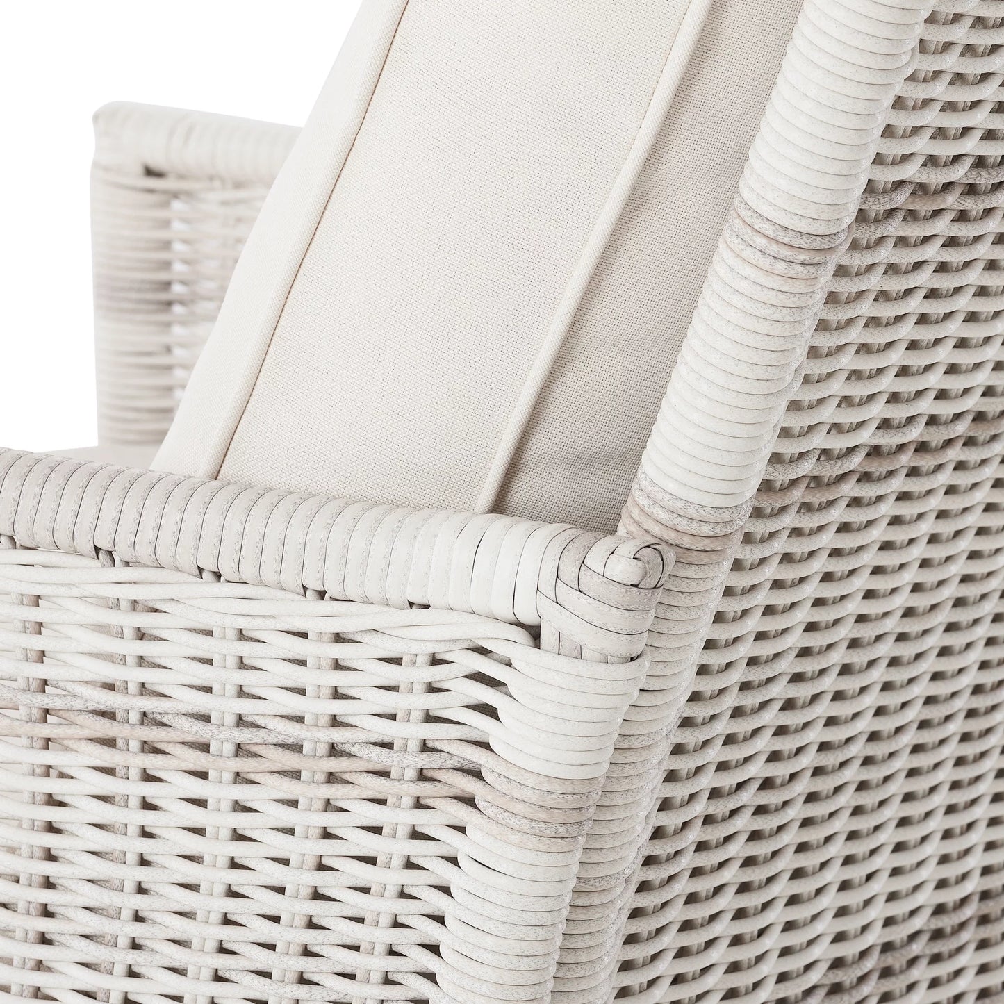 Paige Outdoor Wicker Stationary Lounge Chairs, Set of 2, White