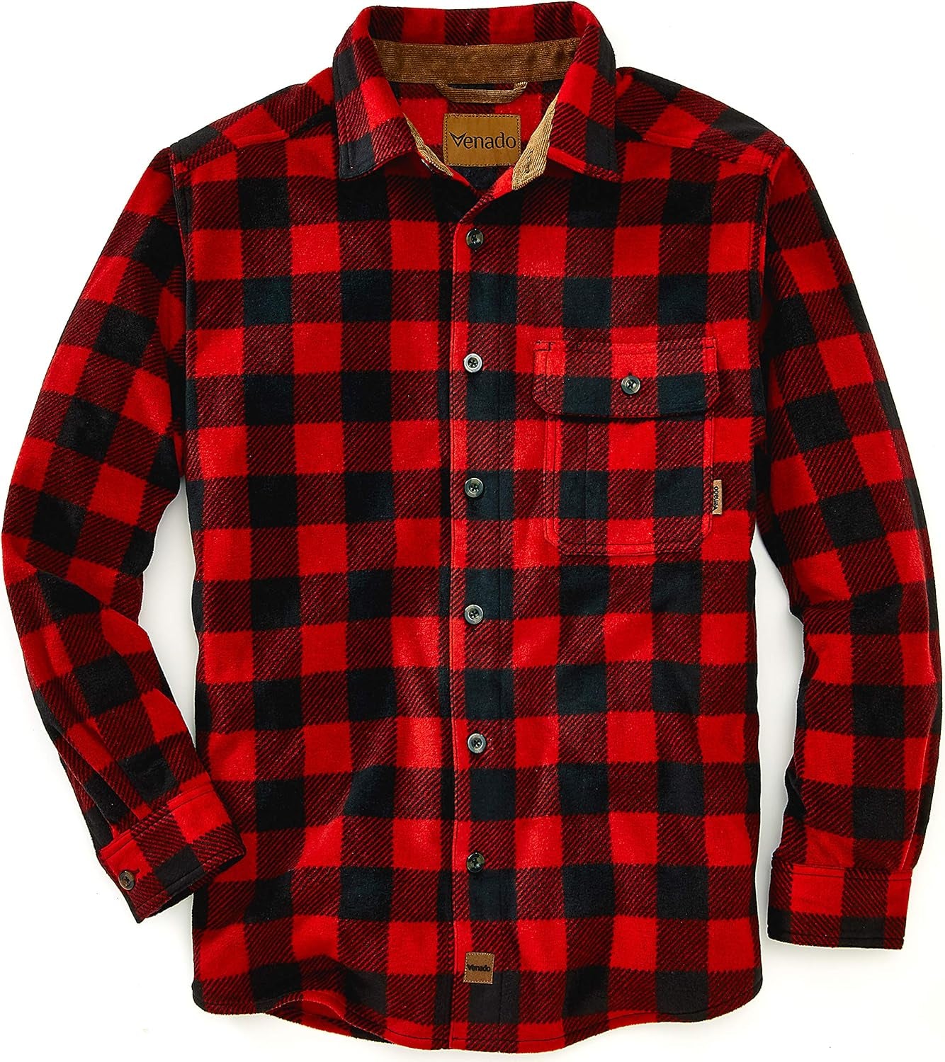 Mens Plaid Shirts for Men - Heavyweight Buffalo Plaid Fleece Shirt - Soft