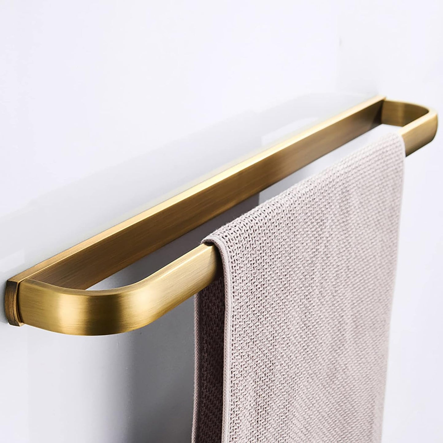 Brass Towel Bar, Antique Bathroom 23.6 Inch Bath Towel Holder Rack, Wall Mounted Bathroom Accessory Towel Rod Hanger Retro