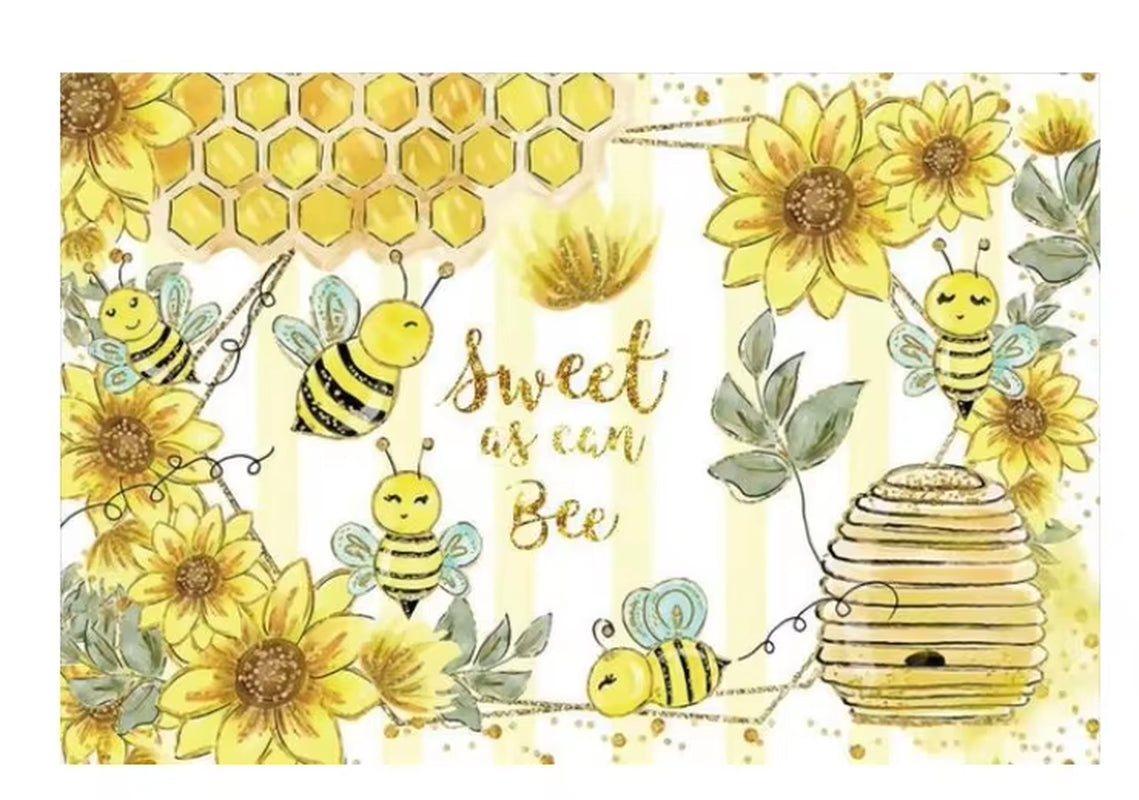 Maya the Bee Photography Background Sunflowers Baby Bee Day Newborn Backdrops Photo Studio Birthday Party Backdrops Custom