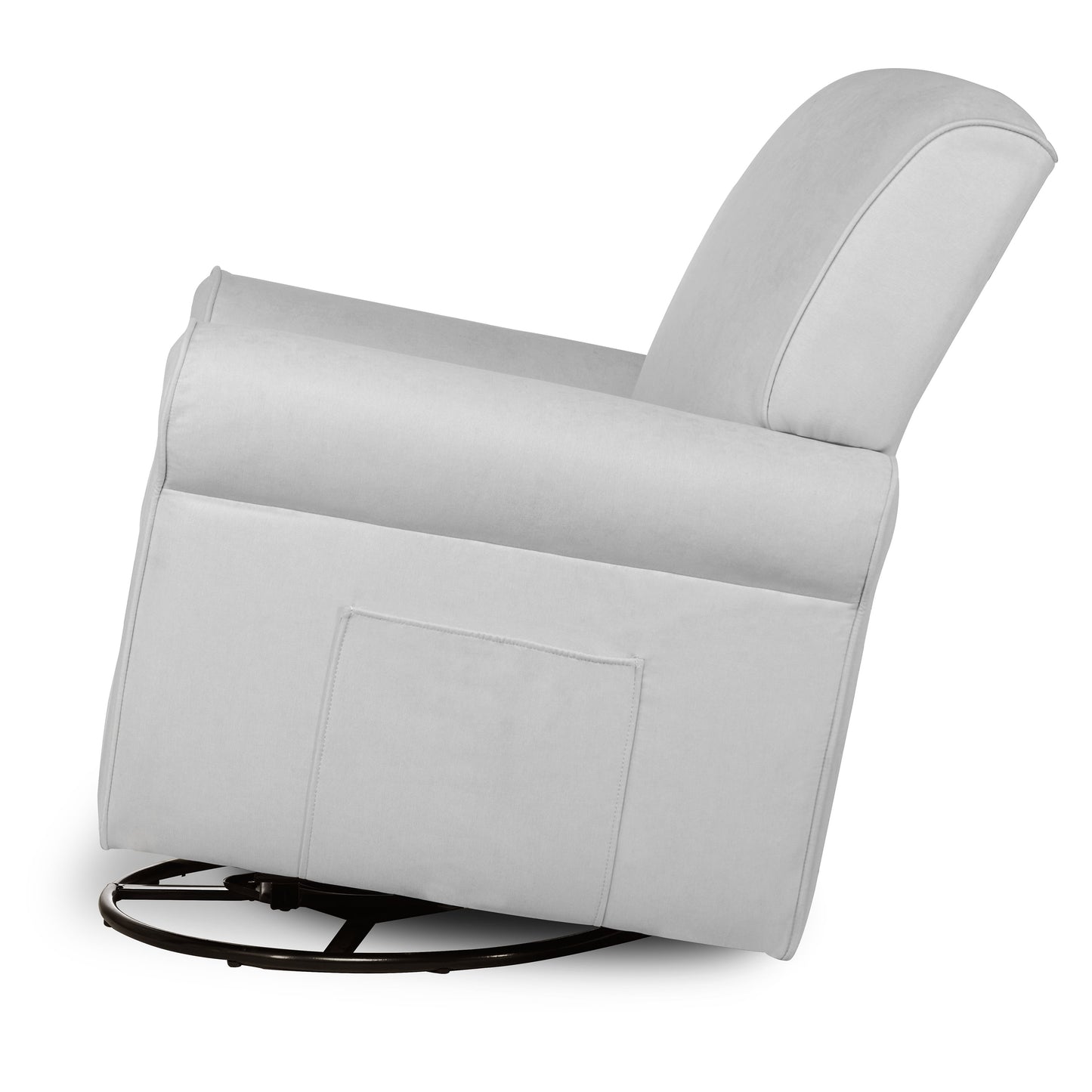 London Upholstered 360 Swivel L Glider I Rocker I Nursery Glider I Durable Soft Fabric in Gray Finish