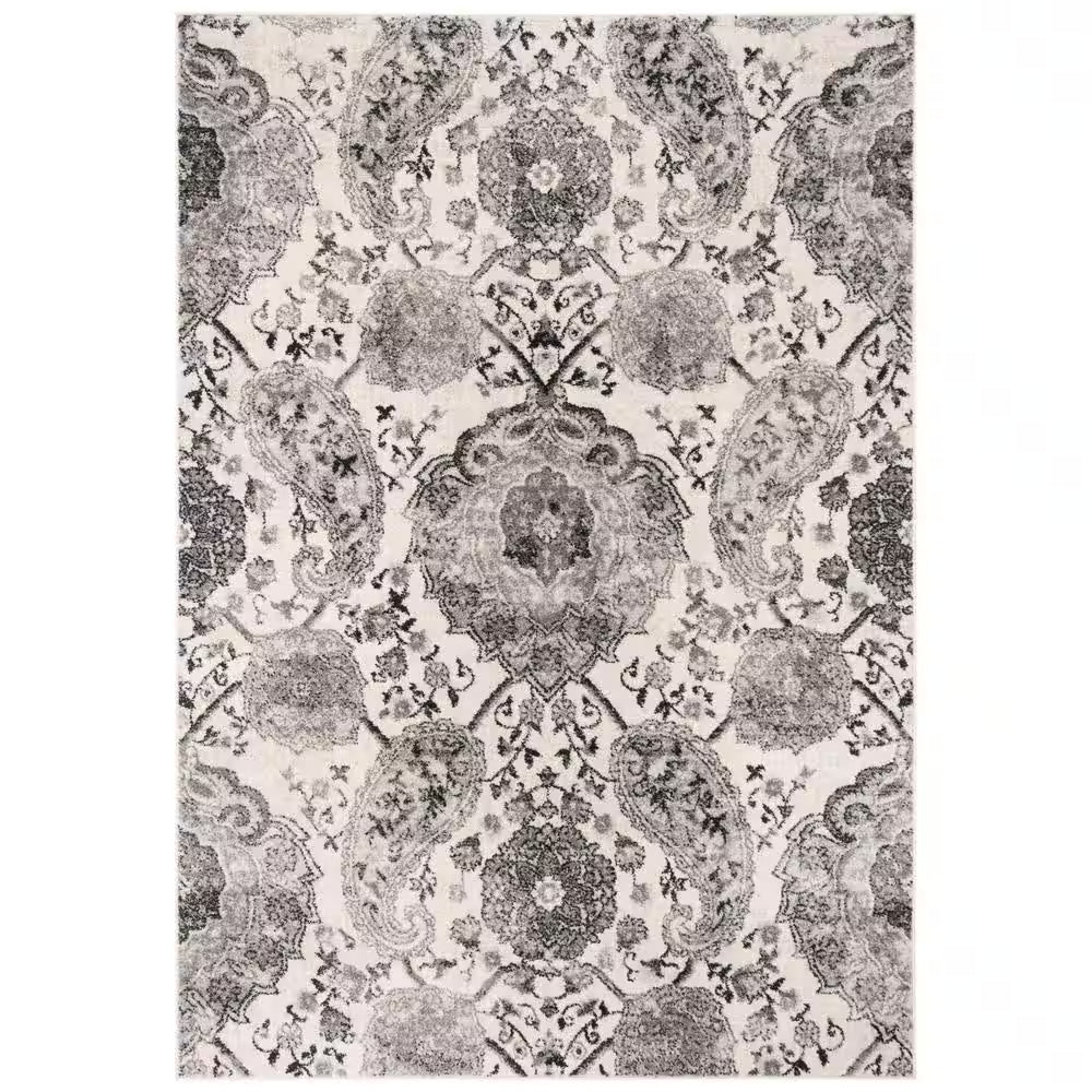 Madison Cream/Light Gray 9 Ft. X 12 Ft. Border Area Rug