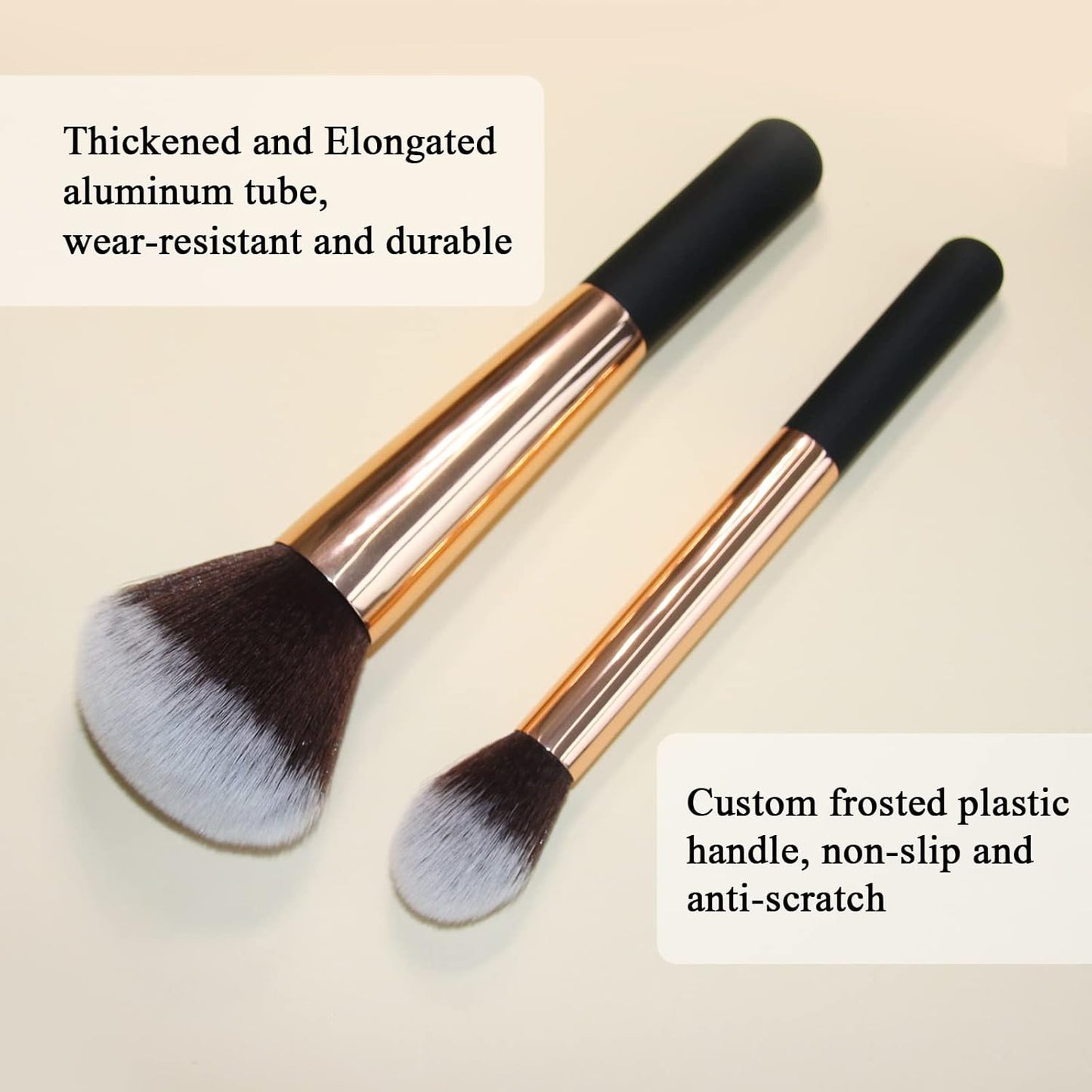 Makeup Brushes Powder Foundation Brush Flawless Powder Brush Set with Highlighter Brush Blush Brush with Wooden Handle Perfect for Blending, Buffing Liquid, Powder, Foundation, Cream, Concealer