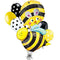 7 Pc Cute Bumblebee Balloon Bouquet Honey Bee Birthday Buzz Happy Bug Yellow