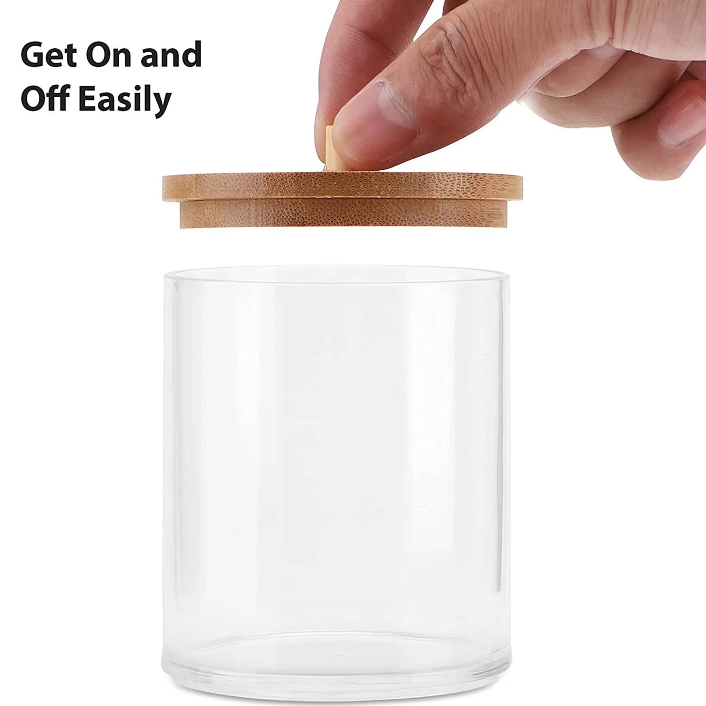 Acrylic Holder Dispenser Bathroom Jars with Lids Cotton Ball Pad round Holder for Bathroom Accessories Storage Organizer