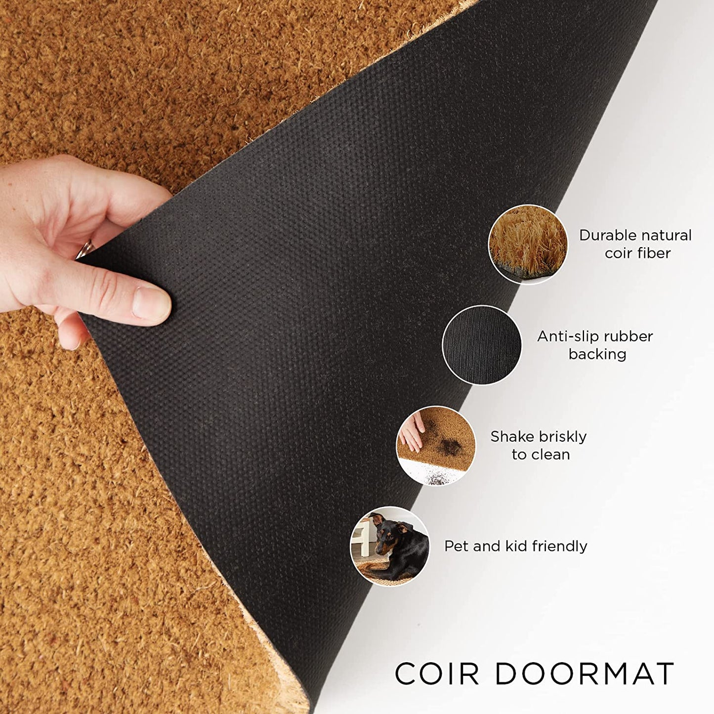 Natural Coir Doormat Outdoor Welcome Mat, 17X29, for the Birds