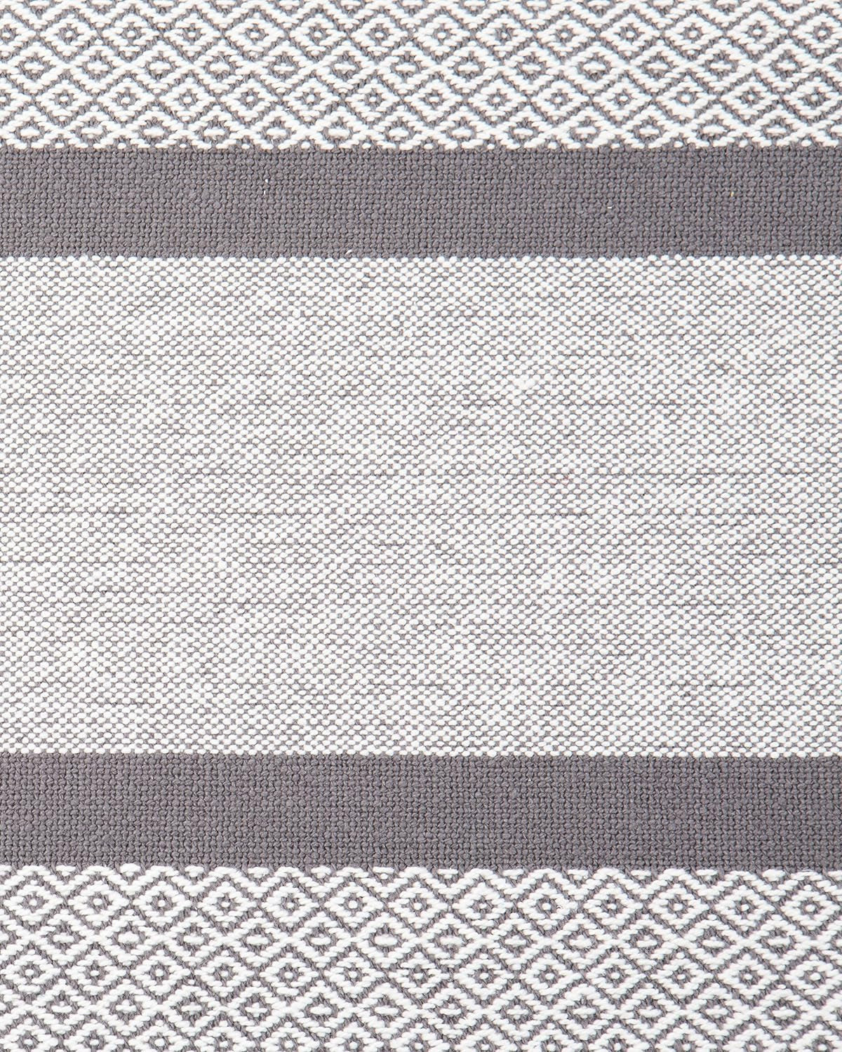 Table Runner Cotton Farmhouse Boho 14X72 In, Table Décor for Kitchen or Dining, Gray Cloth Woven Striped Table Runners