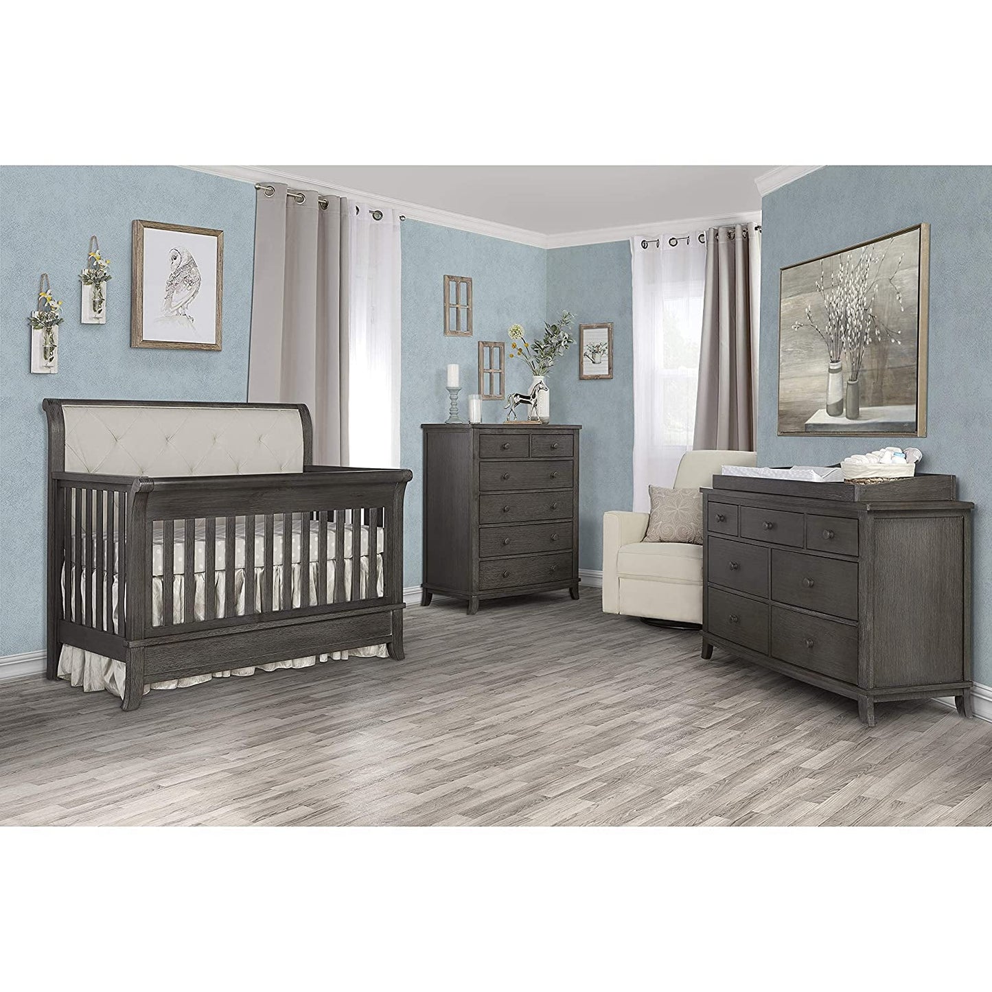 Signature Amsterdam 5-In-1 Convertible Crib, Smokey Brushed Grey