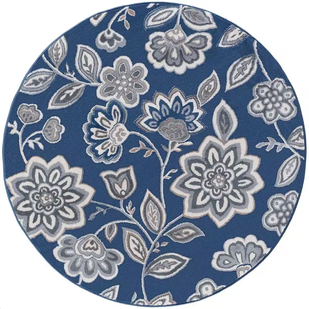 Madison Floral Cream 5 Ft. X 7 Ft. Indoor Area Rug