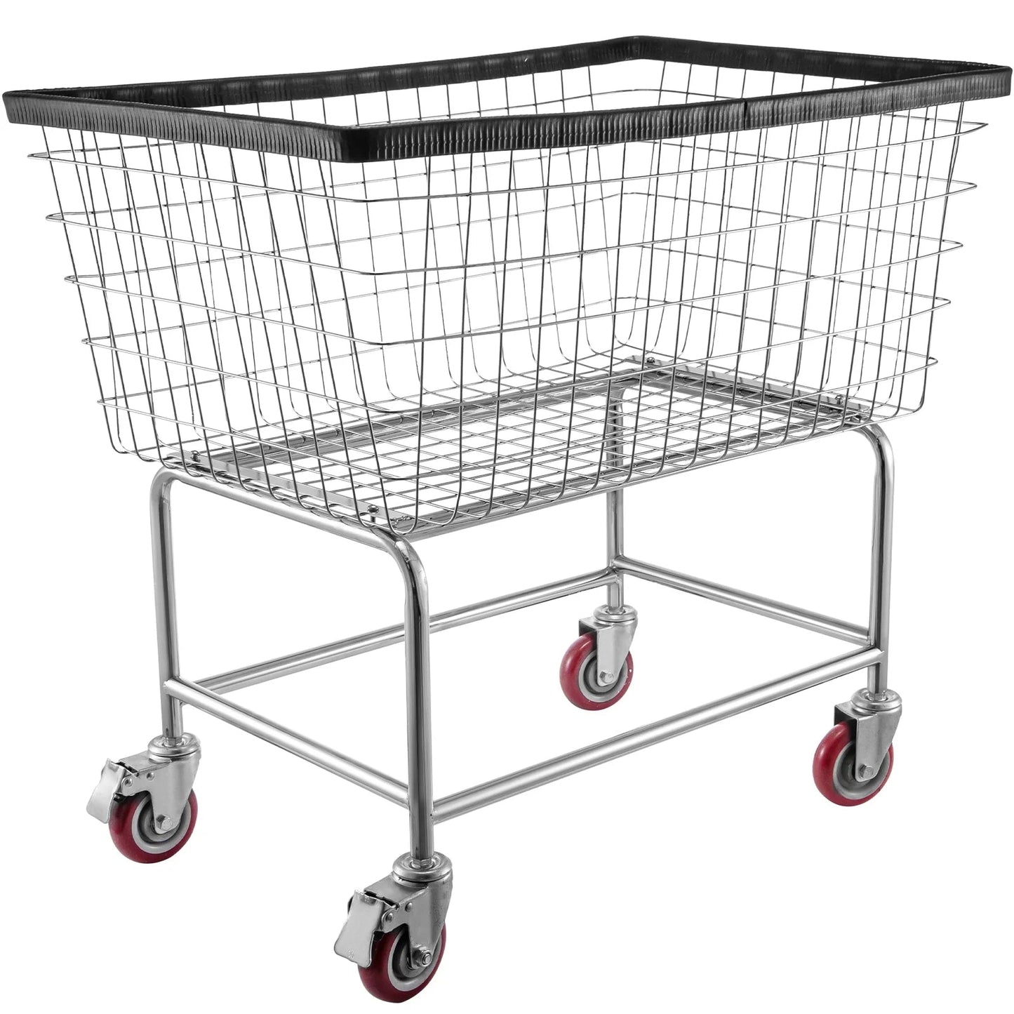 Wire Laundry Cart Wire Laundry Basket 4.5 Bushel Heavy Duty W/ 5'' Wheels