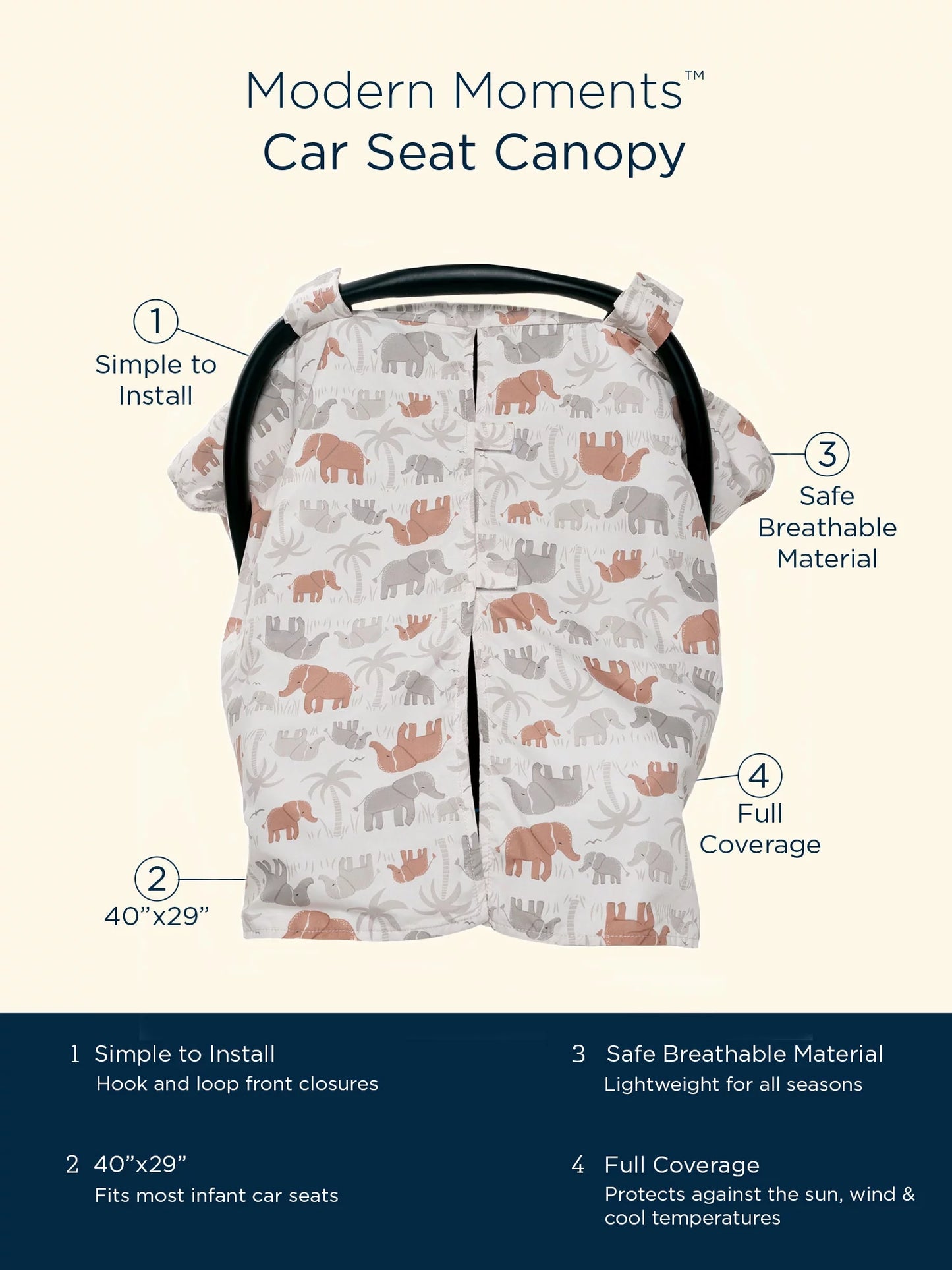 by Gerber Gender Neutral Infant Car Seat Canopy Cover, Ivory