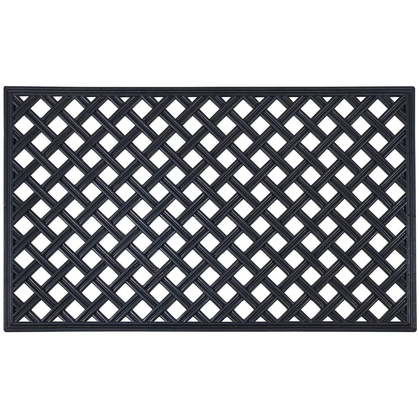 Home Furnishings Wrought Iron Rubber Door Mat, 18" L X 30" W, Rectangle, Lattice