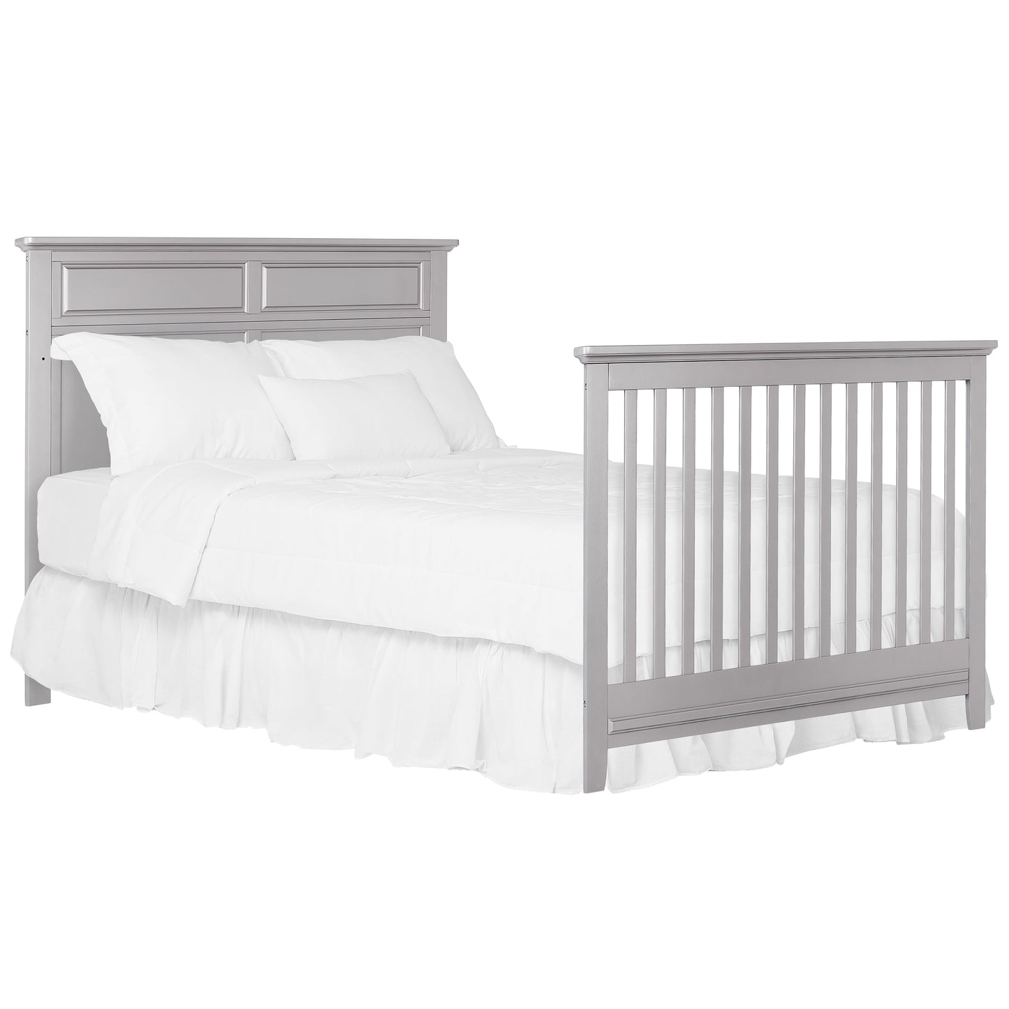 Harper 4-In-1 Convertible Crib, JPMA Certified, 3 Mattress Height Setting, Metallic Grey