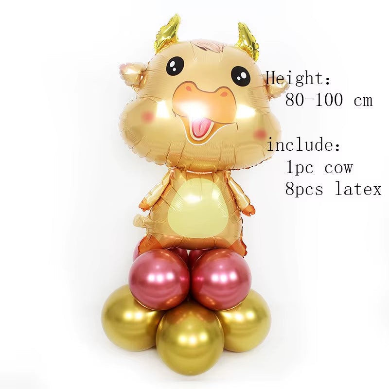 Cartoon Animal Foil Balloons Gold Cows Balloon Milk Cow Air Balloon Birthday Party Decorations Kids Inflatable Toys