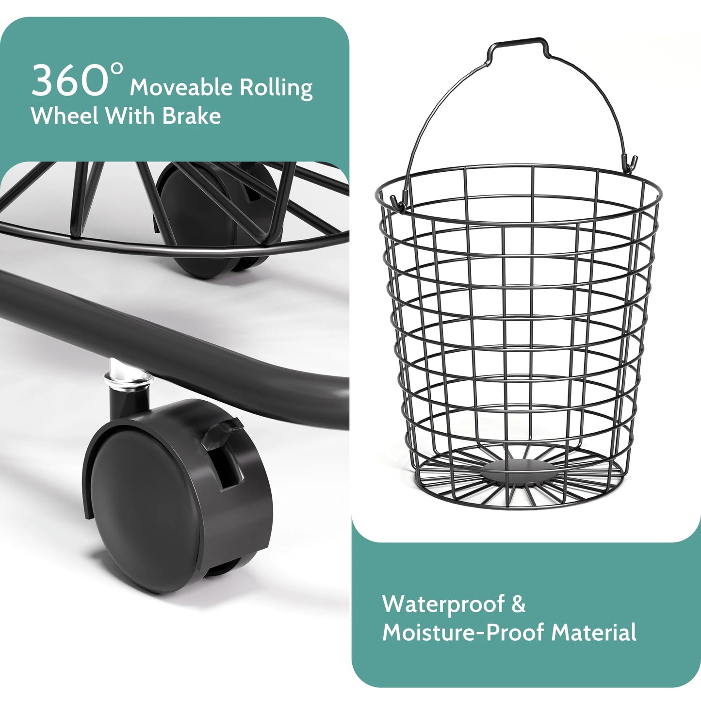 Removable 3 Tier Metal Rolling Laundry Basket Cart,Large Capacity Wire Basket Laundry Hamper with Wheels, Laundry Butler for Bathroom Bedroom Laundry Room, Black