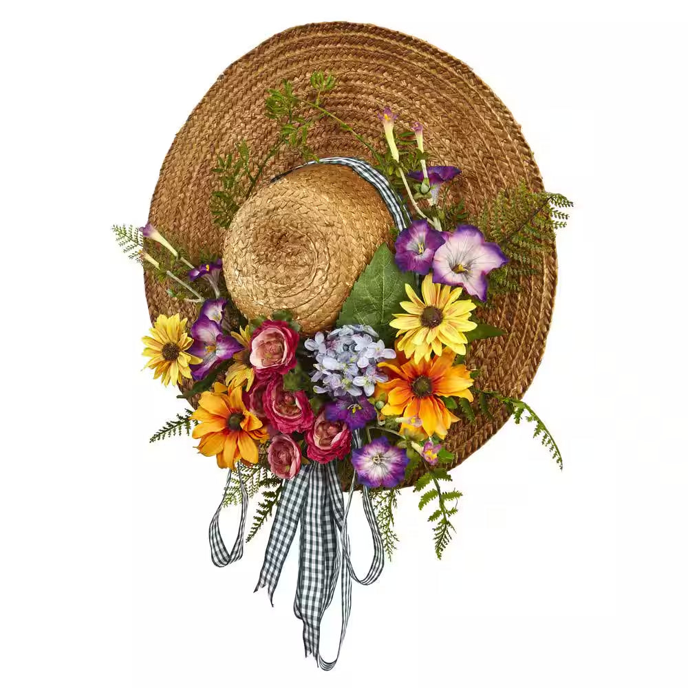 Mixed Flower 18 In. Artificial Hat Wreath
