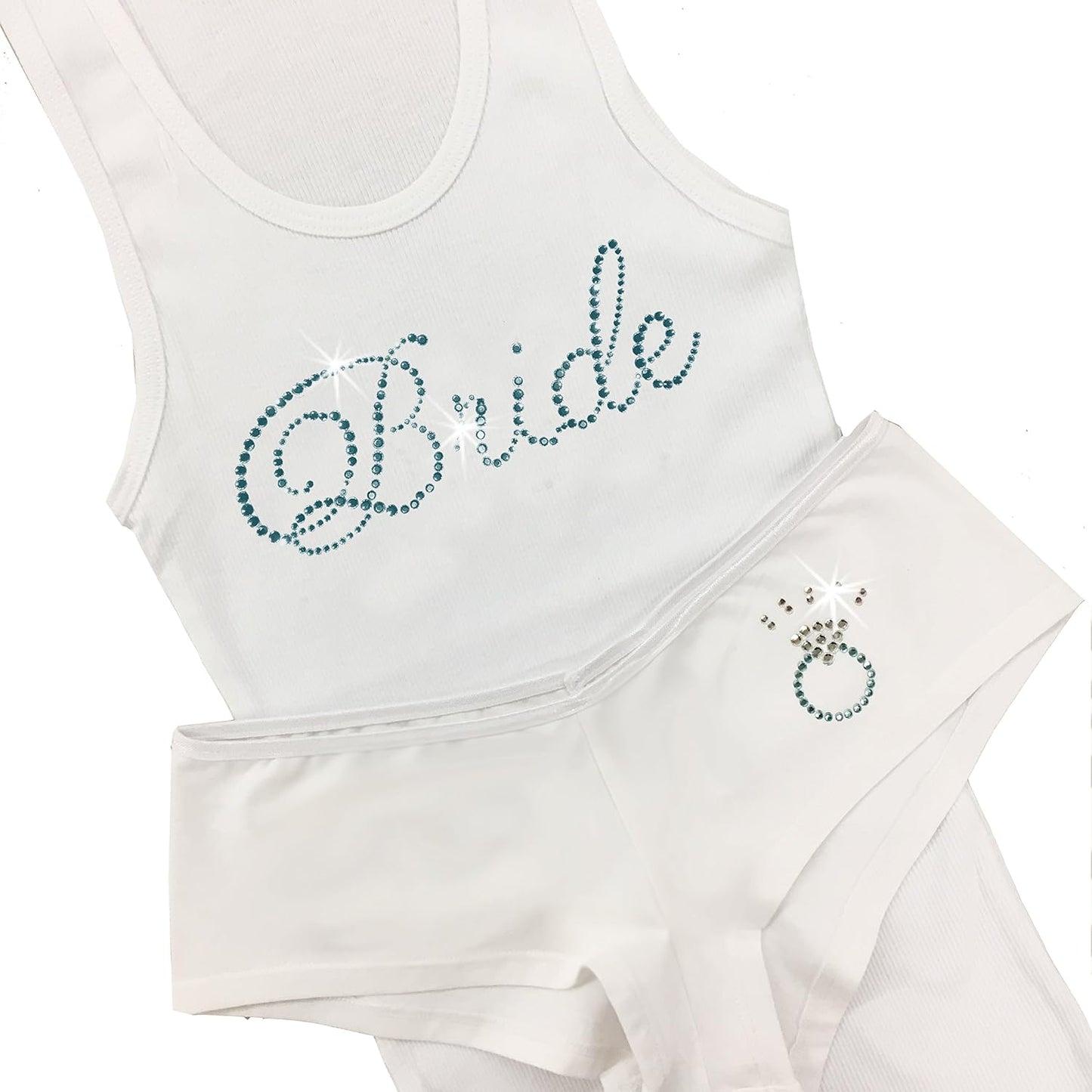Bridal Lingerie Boyshort Pajama Set with Bride and Ring