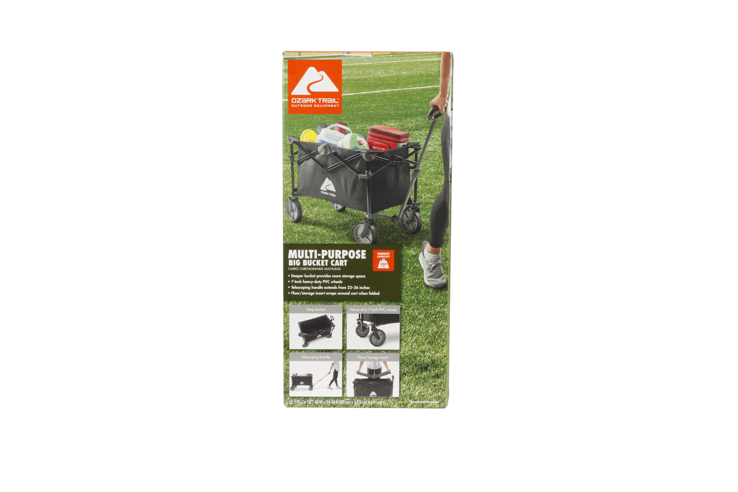 Multi-Purpose Big Bucket Cart, Black Wagon, Height 24"