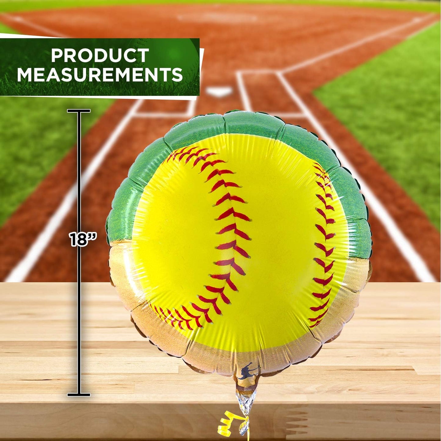 Softball 18" round Foil Mylar Party Balloon, Girl'S Fastpitch Softball, Extra Innings Collection