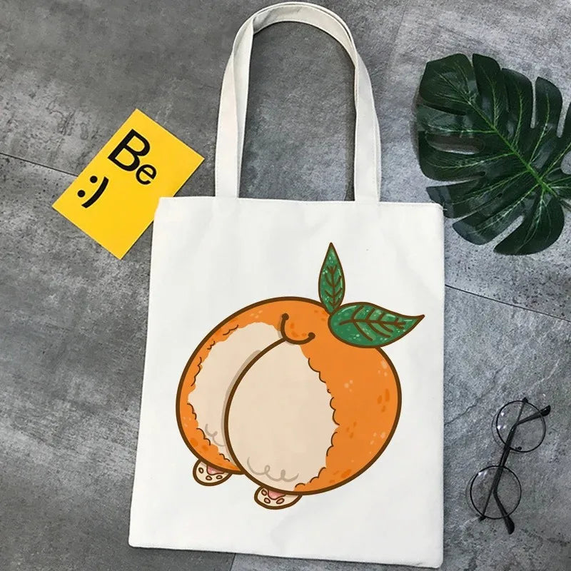 Corgi Dog Cartoon Funny Shopping Bag Graphic Tote Handbag Harajuku Shopper Bag for Women Eco Large-Capacity Female Shoulder Bag