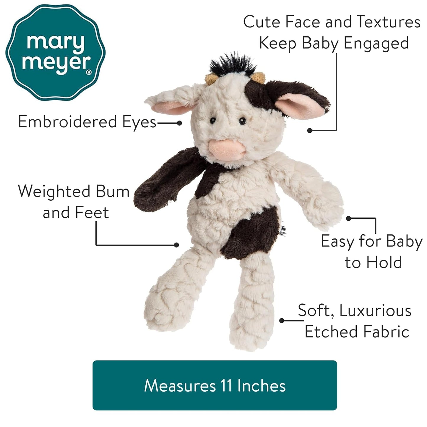 Putty Nursery Bunny Soft Toy, Cow, 1 Count (Pack of 1)