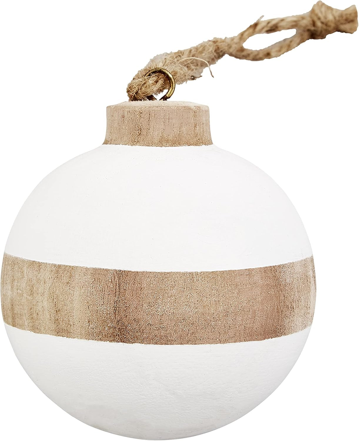Paulownia Wood Christmas Ornament, Ball, 4" X 3.25"