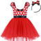 Girls' Polka Dots Princess Party Cosplay Pageant Fancy Costume Tutu Birthday Dress Up+Ears Headband