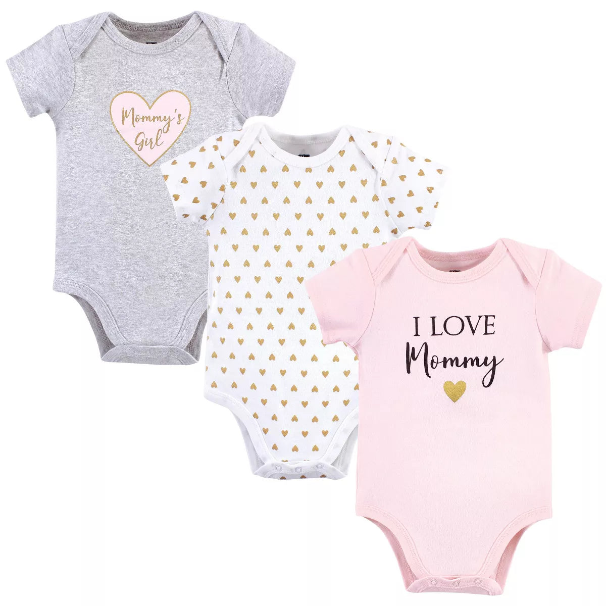 Hudson Baby Infant Girl Cotton Bodysuits 3Pk, Girl Mommy