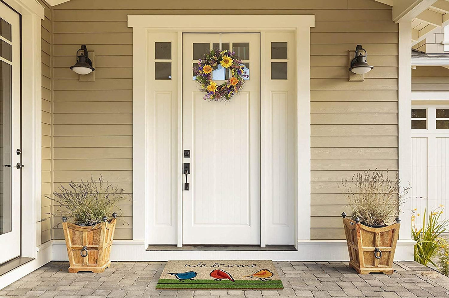 Natural Coir Doormat Outdoor Welcome Mat, 17X29, for the Birds