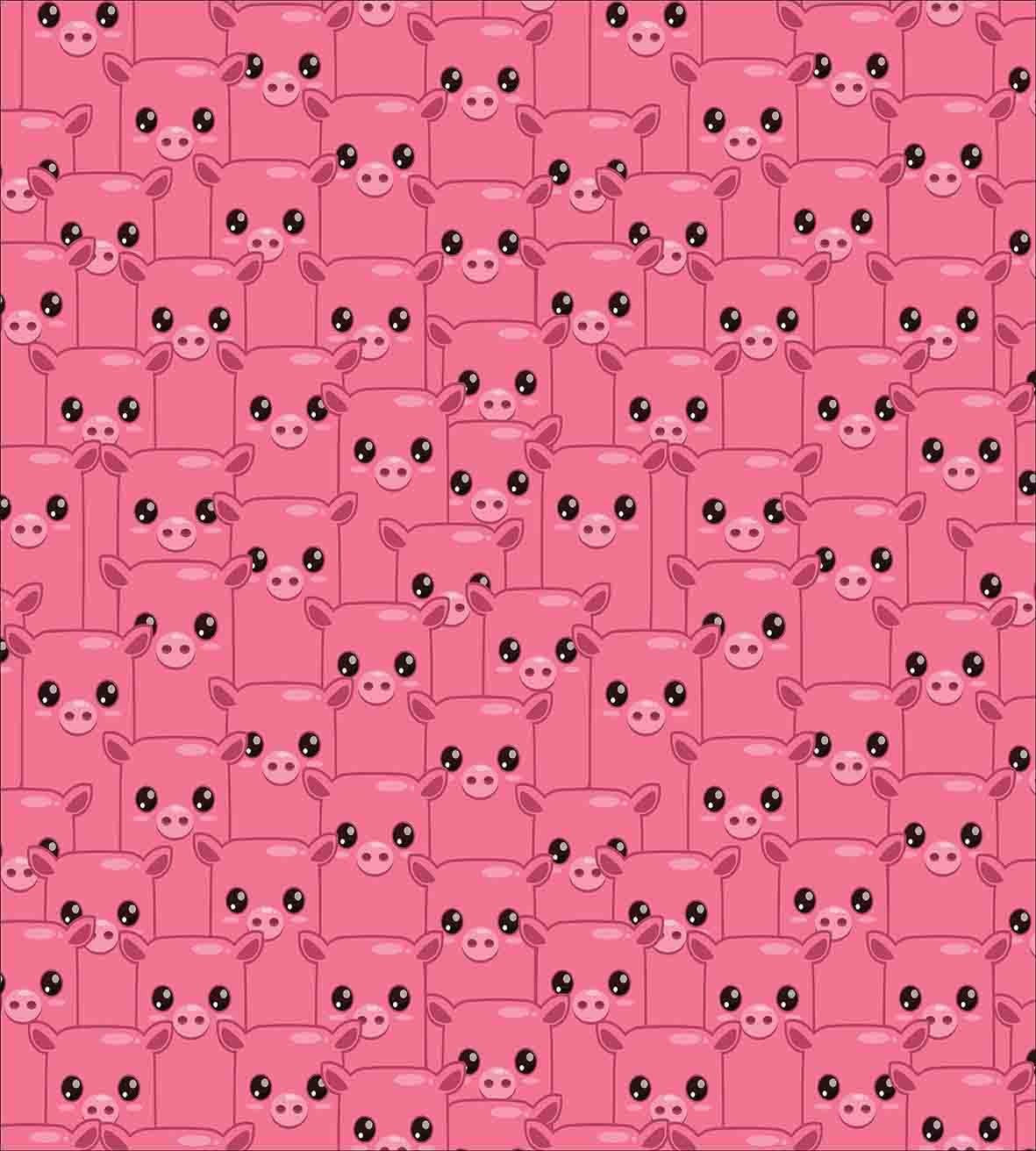 Pig Duvet Cover Set, Smily Square Faced Little Pigs Eyes and Noses Crowd Herd of Animals Pattern Print, Decorative 2 Piece Bedding Set with 1 Pillow Sham, Twin Size, Black Pink
