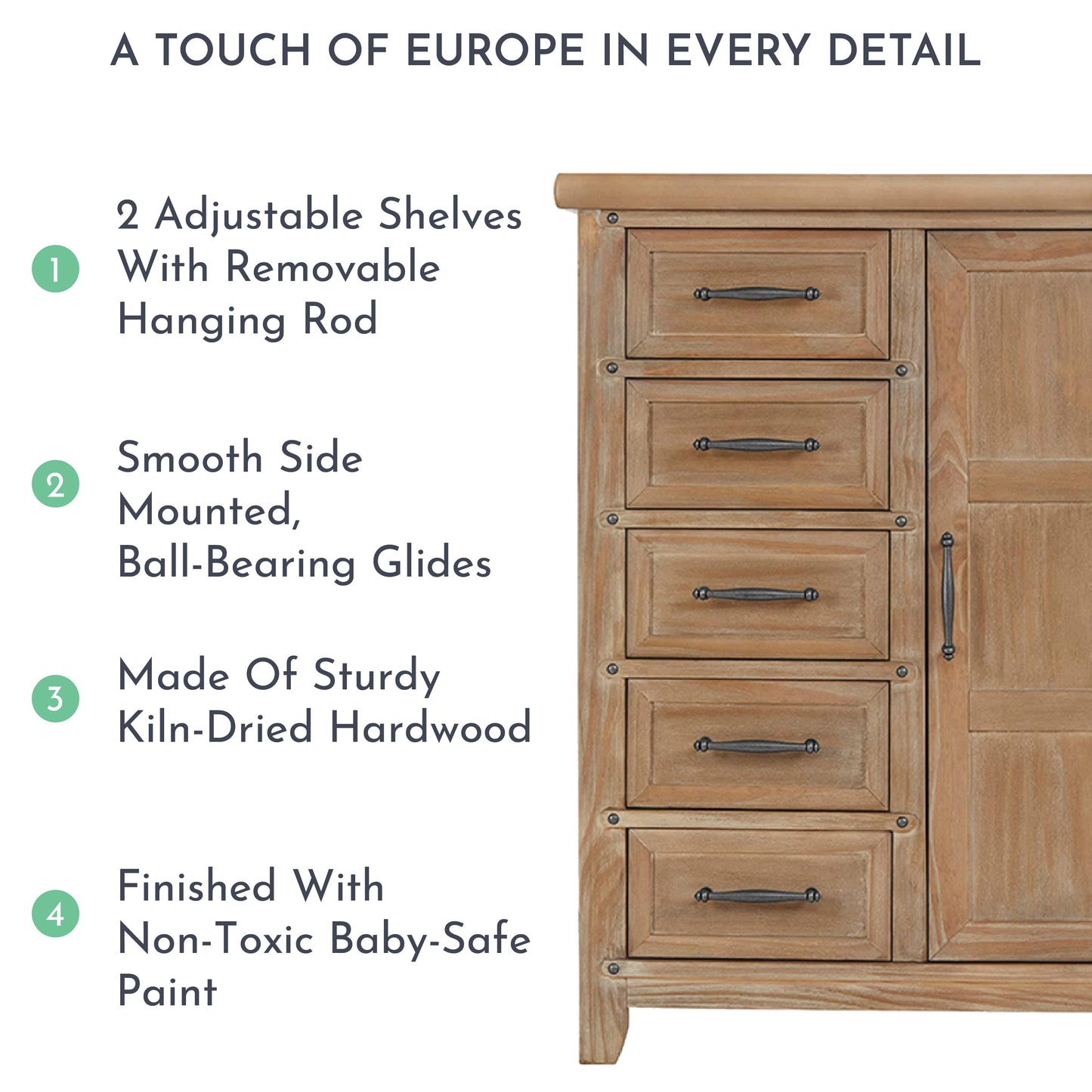 Andorra Chifferobe, Designed for Storage, Solid and Sturdy Build, Barnwood