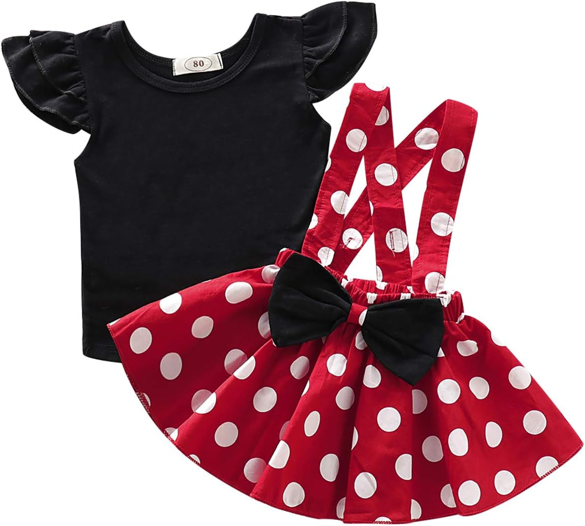 Polka Dots Tutu Costume for Baby Girl Princess 1St Birthday Party,Dress up W/Overall Suspender Skirt,Headband