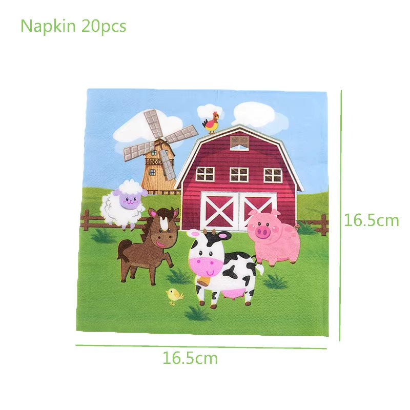 Farm Cow Theme Birthday Party Animal Party Cow Decoration Disposable Cups Plates Flags Tablecloth Baby Shower Balloon Decoration